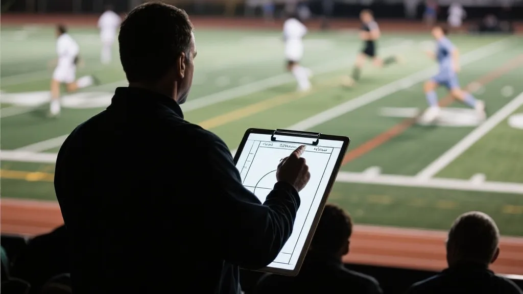 教练战术板与球场对抗的可视化占位图